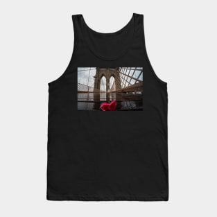 Rainy Day on the Brooklyn Bridge Brooklyn New York Tulip Petals Tank Top